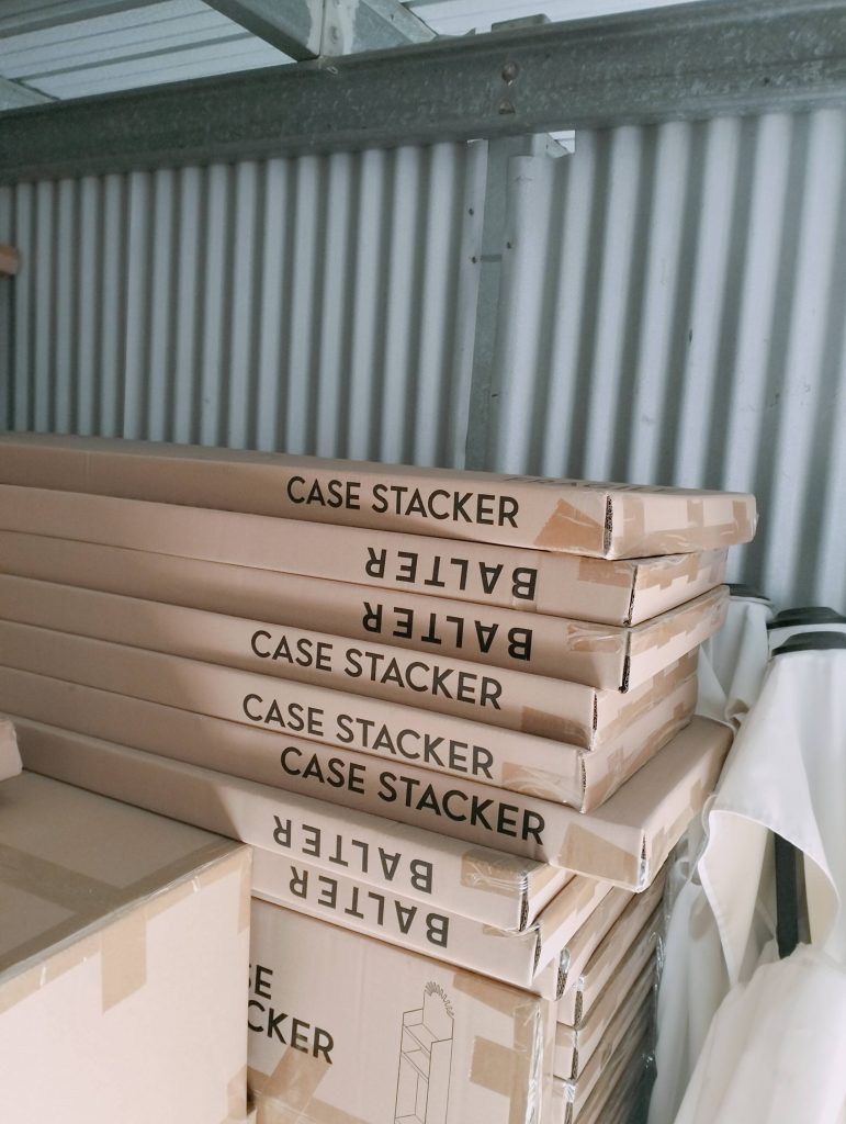 cardboard in storage unit