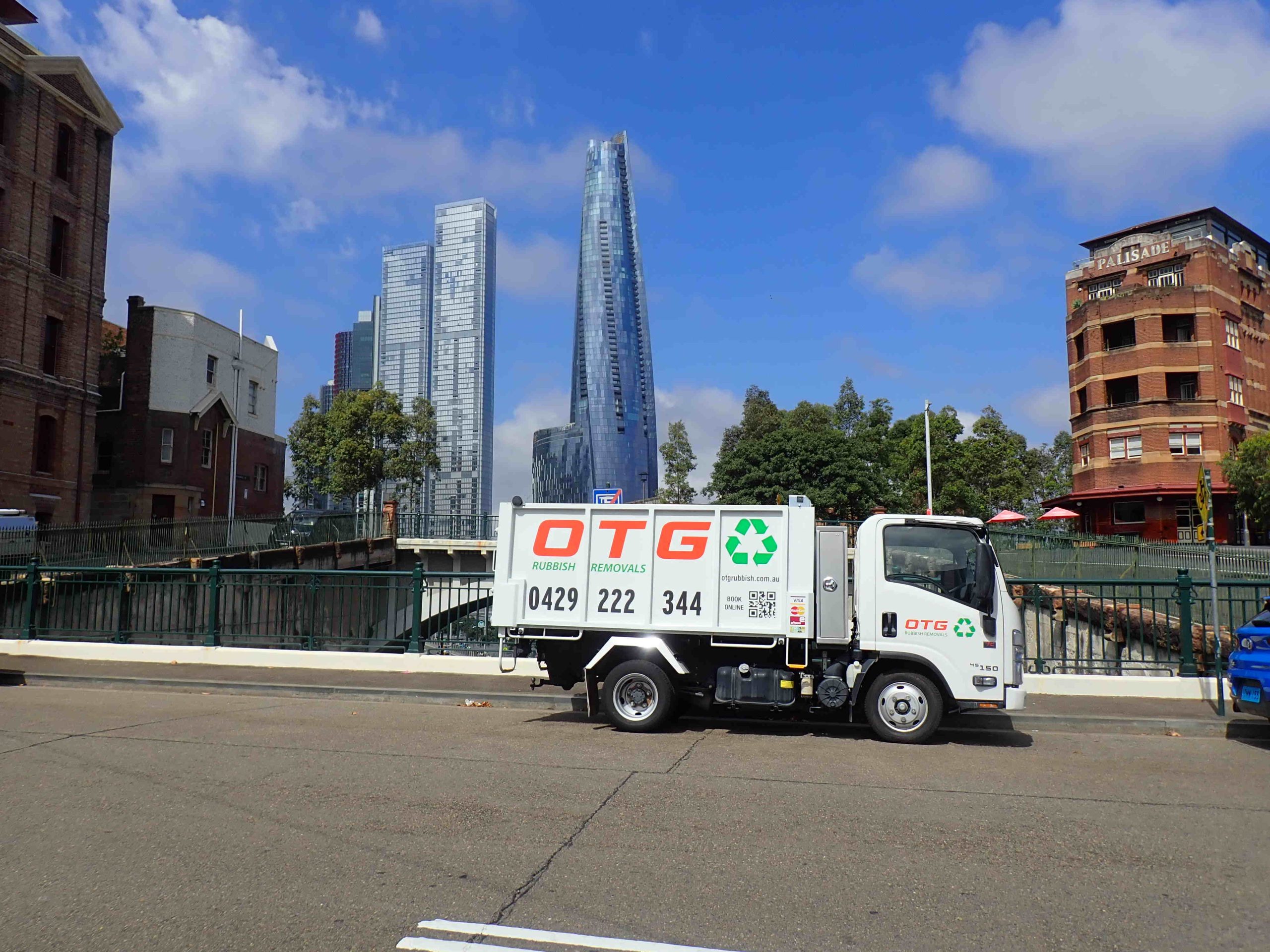 otg rubbish truck barrangaroo near the crown